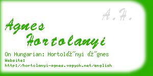 agnes hortolanyi business card